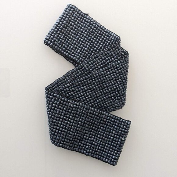 Gun Metal Grey Beaded Stretchy Belt - Picture 4 of 5